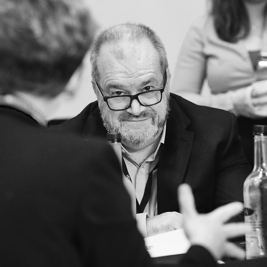 Delegate in conversation during a corporate networking session